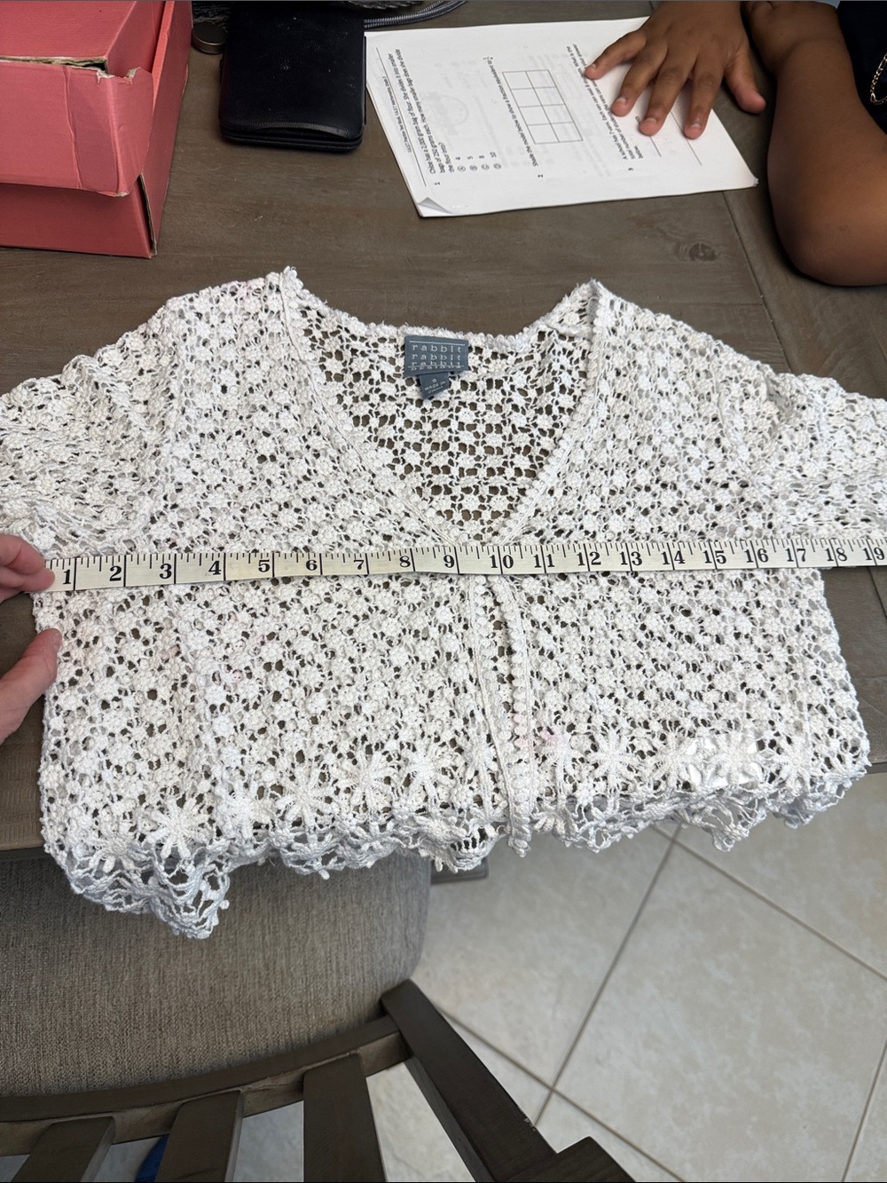 Rabbit Rabbit Rabbit White Crochet Cardigan - Picture 5 of 6